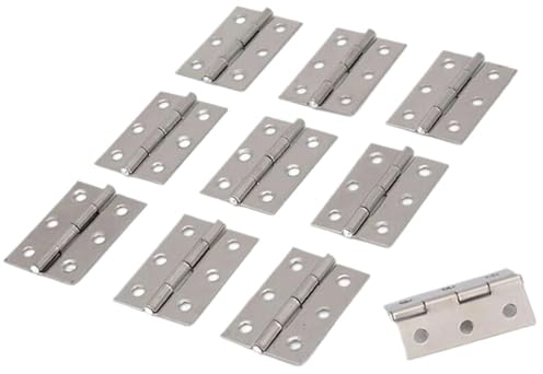 Bisagras de puerta de acero inoxidable, conector de bisagra de gabinete de 2 pulgadas, bisagras planas for puerta y ventana, herrajes for muebles y cajones, 10 Uds.