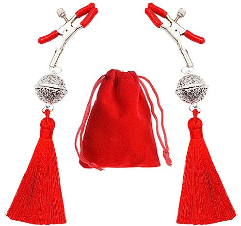 Adjustable Tassel Nipple Clips Nipple Clamps with Bells Non-Piercing Nipple Attractive Nipple Clip Dangle Breast Clip Toy Body Jewelry
