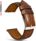 Gomvadr Quick Release Lederarmband, Vintage Öl gegerbt Pull-up Lederband Ersatz Uhrenarmbänder Männer Frauen 14mm 16mm 18mm 19mm 20mm 21mm 22mm 24mm (20mm, Tan/Silver Buckle/Match Stitch)