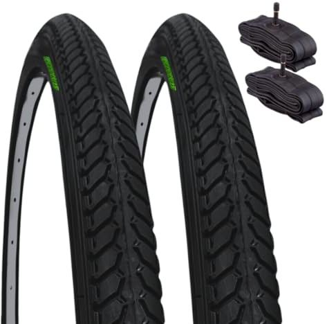 Lot de 2 pneus 700 x 35 C (37 – 622) + 2 chambres à air avec valve SCHRADER AMÉRIQUE pour vélo City Bike Trekking COUNTRY Noir 28 x 1 5/8 3/8