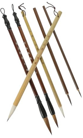 VILLCASE 6stücke Teiliges Traditionelles Chinesisches Kalligraphie-pinselset Mit Feiner Spitze Japanischen Kunstmaterialien Für Anfänger Und Präzises Malen Chinesischer Zeichen