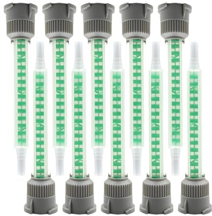 OUDQFCJ 10 Stück Statikmischer Mischdüse für 2k Kleber Epoxidharz Kleber Mischdüse 1:1 Mischerdüsen für Kunststoffkleber Zweikomponentenkleber 2k Kleber Pistole