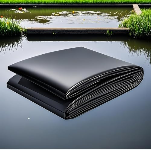 eryssgbf Pond Liner, Membrana para Piscina de Jardín - Lona HDPE Negra, Tamaños 2x3m/3x4m/4x6m/5x8m - Estanques Prefabricados de Polietileno