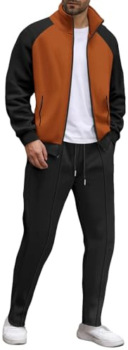 Maskjuwio Tuta sportiva da uomo senza cappuccio a nido d'ape, tuta da jogging, tuta elasticizzata baggy calda, tuta invernale per le mezze stagioni e i pantaloni da jogging Set felpa con tasca per il