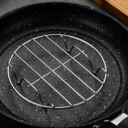 Haofy Runt Matlagningsställ, Kylställ i Rostfritt Stål, Mångsidigt bak- och Grillställ för Grönsaker och Kött, 6 Till 8 Tums Storlekar för hem- och Restaurangbruk (Silver #34)