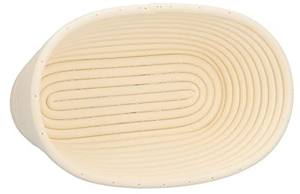 Annadue Brödjäsningskorg, Tvättbar Rund Jäsningskorg för Surdeg, Nyskapande Form Bakkorg för Kök Hembageri Degsjäsningsverktyg (Benvit oval 25 * 15 * 8cm)