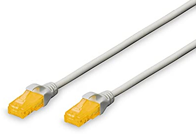 DIGITUS LAN Kabel Cat 6A – 5 m – U/UTP Ungeschirmt – 10 Gbit/s – 500 MHz – PoE+ – AWG 26/7 – LSZH – RJ45 Netzwerkkabel – Patchkabel – Kompatibel zu Cat6 und Cat7 – Grau