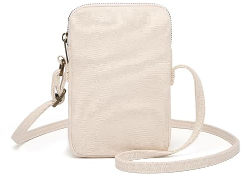 YONBEN Petit sac à main à bandoulière Fermeture éclair Sac de téléphone portable Mini sac à main d’épaule Portefeuille de téléphone intelligent avec carte de crédit Solts (Beige)