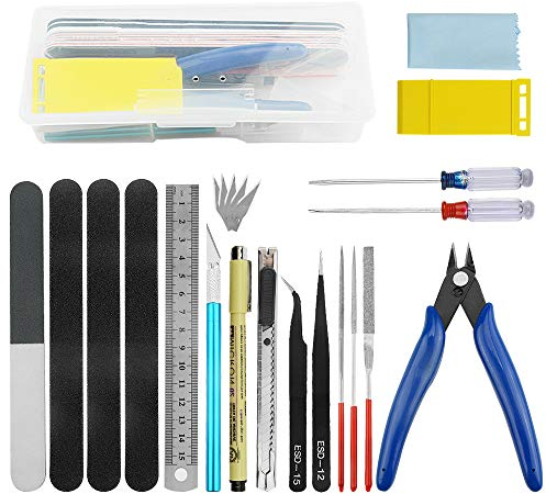 TOVOT 23 Stück Gundam Modellbauwerkzeuge Hobbybauwerkzeuge Bastelset Modellbauer Grundbausatz für Modellbau, BAU und Reparatur