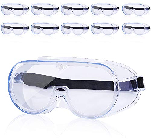 Schutzbrille, medizinische Augenschutzbrille, Anti-Spittel/Speichel-Tropft, Antibeschlag/Dampf/Staub/Wind, Vollsicht-Brille, flüssigkeitsbeständige Sicherheitsbrille mit klaren Gläsern (5 Stück)