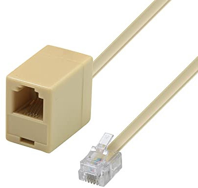 Waytex 39357 Rallonge téléphonique RJ11 male vers RJ11 femelle 10m beige