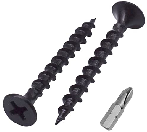 SKIR'CO Lot de 400 vis avec finition phosphatée noire 3,5 x 35 mm pour cloison sèche, vis à bois, tête cruciforme, vis pour plaque de plâtre
