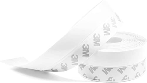 CUQOO Silicone Seal Strip in White - 10M/33ft Weatherproof Adhesive Strips for Doors & Windows, Noise, Dust & Water Resistant, Easy to Install Strong, Flexible Draft Stopper Sealant Tape for Homes