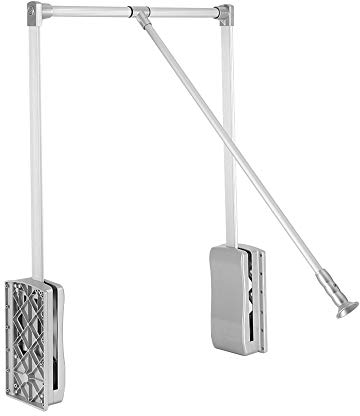 Ejoyous Kleiderschrank Lift, Aluminium Einstellbare Breite Anheben 600-830mm Schwerlast Kleiderschrank Pull Down Stangen, für hängende Kleidung Kleiderschrank Lift (600-830mm)