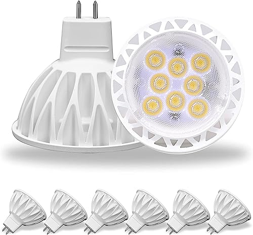 GOHDLAMP Paquete de 6 bombillas LED MR16, equivalente a 50 W para paisaje, 4000K blanco neutro, 5W GU5.3 MR16 12 V ángulo de haz de 38 grados para paisaje, empotrada, iluminación de pista