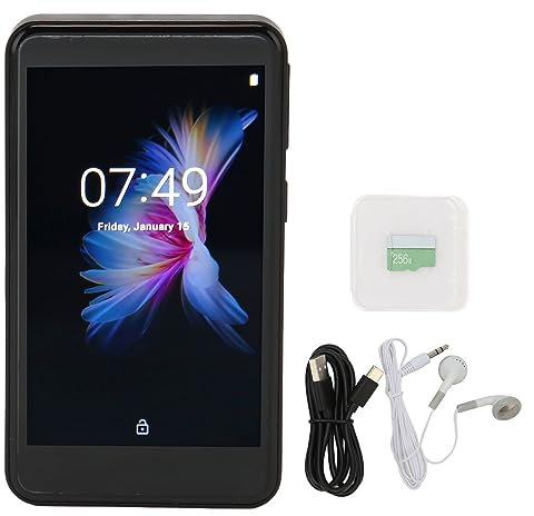 MP3-spelare med Bluetooth, 3,6 Tums Pekskärm Förlustfritt Ljud MP4-spelare med FM-radio, Röstinspelare, Elektrisk Bok, Bärbar MP3-musikspelare för Barn, Vuxna (Svart)