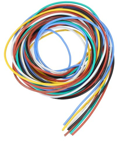 QUARKZMAN Calibro 20 Filo di Collegamento in PVC 1,5m/5 Piedi 20AWG Bobina Filo Elettrico Flessibile Ul1007 Trefoli Rame Stagnato 7 Colori, 0,18cm Dia per Collegamenti Interni Aeromodelli