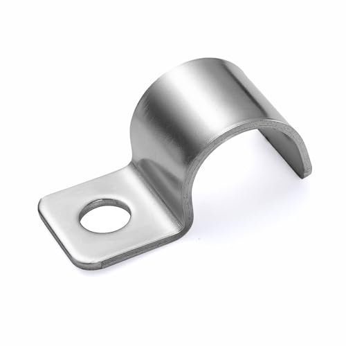 FamlTol 20 Pezzi Fermacavo unico foro Morsetti Per Tubi Foro Singolo Ad Alte Prestazioni Staffa Per Tubo Collari Per Tubi Per Tubi Acqua, Gas, Tubi PVC,Fissaggio Ø 16 mm