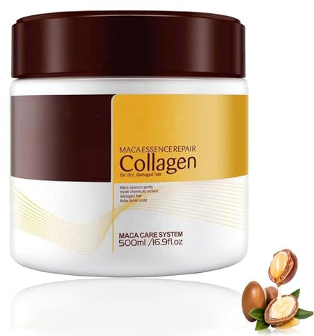 Maschera Capelli da 500ml, Maschera Idratante Capelli, Liscia e Protegge, Secchi Danneggiati Riparazione Profonda Idratazione Intensa