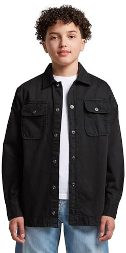 jeans knit pvt ltd Gpo Overshirt Giacca, Nero (Dk Black D29718-01-6484), 14 Anni Bambini e Ragazzi