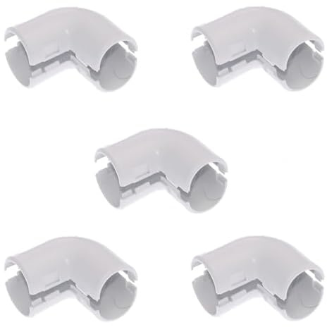 Set 5 pezzi - Curva ispezionabile per tubo rigido protezione impianti elettrici diametro 20mm grigio
