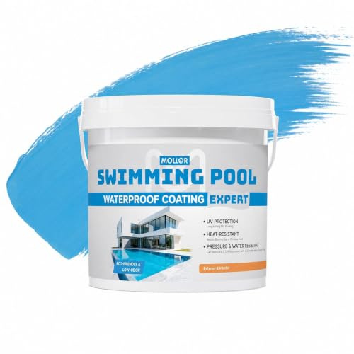 Mollor Water-Based Acrylic Blue Pool Paint, 138 Fl Oz for Cement Pool