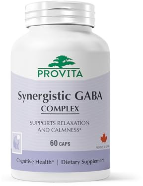 PROVITA Synergistic GABA Complex | GABA Supplement | with B6 & Glutamic Acid | Stress Relief Supplement | Mood Support | Relaxation & Calmness | Brain Support | Mood Enhancer | 60 Veg Capsules