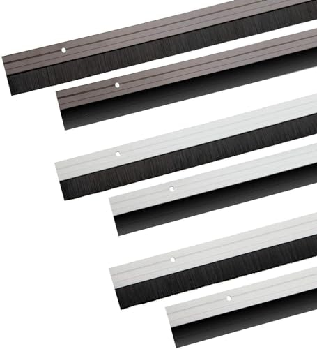 Onpira® Türbodendichtung aus Aluminium mit Gummidichtung oder Bürstendichtung in 6 Farben zum Schrauben oder Kleben auswählbar (Bürstendichtung zum Schrauben, Weiß)