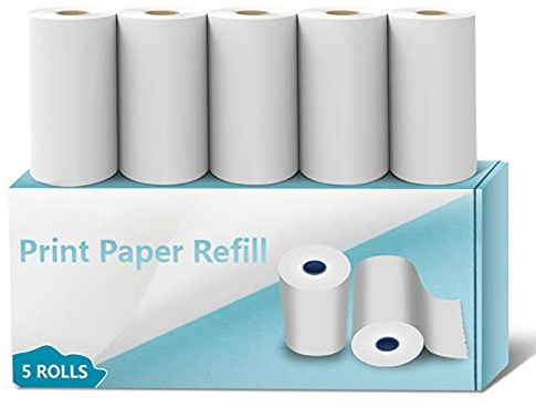 uleway 5 rotoli di carta termica di ricambio per fotocamera istantanea per bambini, senza inchiostro, da stampa (lunghezza: 23,95 piedi e larghezza: 2,28 pollici)