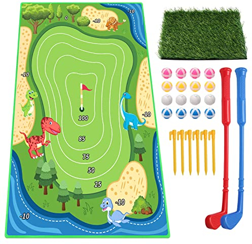Golf-Spielmatte Golf-Trainingsmatte Tragbare Golfschlagmatten Golf Training Hilfe Ausrüstung für Indoor Outdoor Spiel（143x97cm）