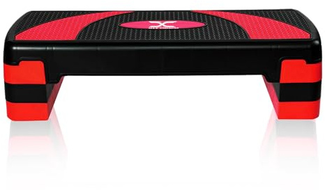 MAXSTRENGTH Aerobisk Stepbräda – 3 Justerbara Höjdnivåer (10cm, 15cm, 20cm) – För Hemmagym & Träning – Steppbräda för Cardio, Aerobics, Yoga & Viktträning – Inomhus/Utomhus Fitness Step