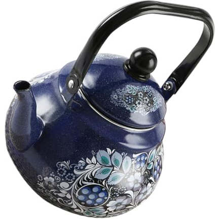 Toddmomy Théière Décorative En Émail Théière De Service À Thé Bouilloire Rétro Pour Cuisinière Motif Élégant