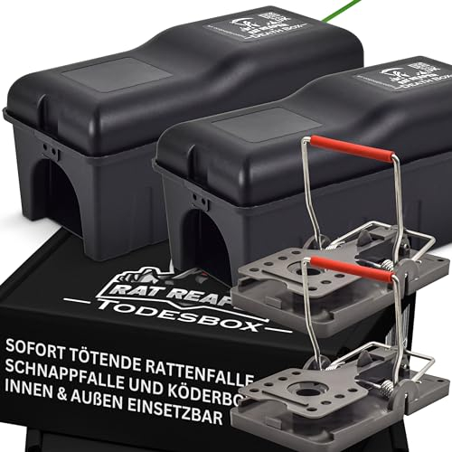 Rat Reaper Todesbox - Sofort tödliche Rattenfalle | Humane Rattenfallen für den Innenbereich zu Hause, Dachboden, Küche - 2er Pack