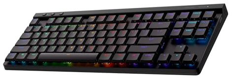 Logitech G515 Lightspeed TKL profilé Clavier Gaming sans Fil, LIGHTSYNC RVB, Profil Ultra-Plat sans pavé numérique, Touches en PBT, Contacts mécaniques tactiles, Clavier Français AZERTY - Noir