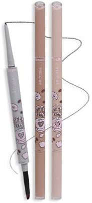 VEECCI Waterproof Gel Eyeliner Pencil - Highly Pigmented, Smudge-proof, Ultra-Fine Tip for Precise Eye Makeup - Built-in Brush for Easy Application - Ideal for women & girls (03 Coffee)
