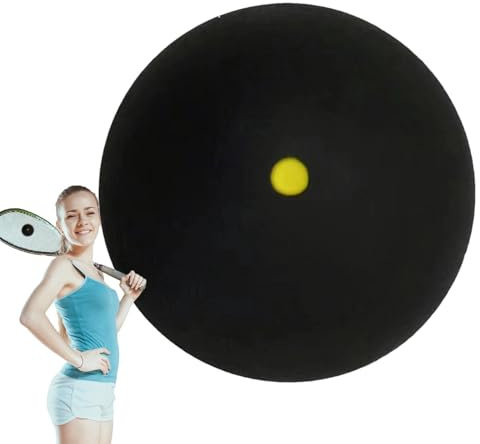 Gummi-Squashbälle,Squashball, Einzelner Squashball mit gelben Punkten, professionelle Racquetballbälle, Tragbare Squash-Ausrüstung, Schlägerbälle für einfache Kontrolle, stabiler Sprung für alle Fähig