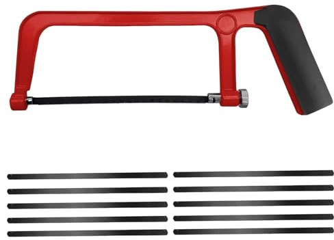 Sierra para metales, sierra para metales para niños, mini sierra para metales, sierra pequeña sierra para cortar metal, madera, acero, tubos de PVC, carne congelada, sierra para metales y plástico