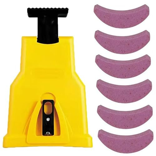 Affuteuse de Chaine Tronconneuse, Universel Affuteur Chaine Tronçonneuse, Aiguiseur Chaine Tronconneuse avec 6 Pierres à Aiguiser, Rapide Aiguiseur Chaîne Outil pour Bûcherons