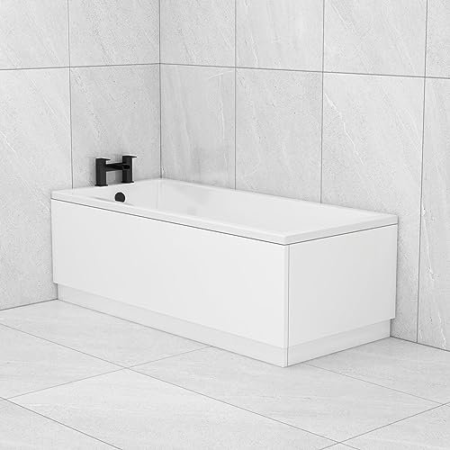Cesar 1700 x 700mm Designer Acrylic Single Ended Bath with Front Panel Straight Bathroom Bathtub