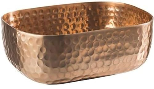 APS Recipiente aluminio con superficie martillada de cobre, recipiente para pan, para platos fríos y calientes, 15,5 x 12,0 cm, 0,7 ltr.