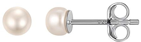 Silvora Pearl Earrings for Women Hypoallergenic 925 Sterling Silver Stud | Freshwater Pearl Earrings 925 Sterling Silver Stud for Sensitive Ears 4mm 6mm 8mm 10mm Stud Sleeper Earrings Women Gift