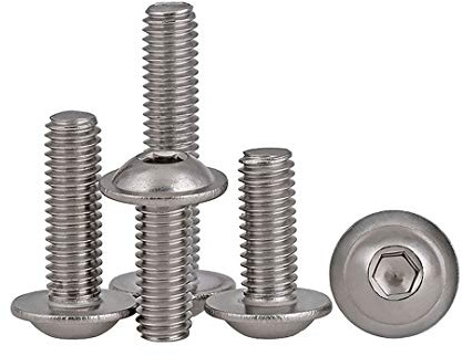 Dreneco Tête de Bride Hexagonale Socket Tête Boulons Vis en Acier inoxydable, M4×12mm,50 pcs