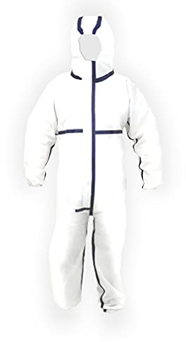 K•Protect - Traje de protección con Capucha Cat. III Tipo 5 y 6 - en Polipropileno - elástico en muñecas, Tobillos, Capucha, Blanco (L)
