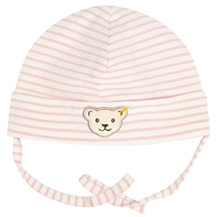 Steiff Unisex Baby Basic Ohne Bommel Beanie-Mütze, Silver PINK, 43 EU