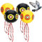 com-four® 4X Vogelabwehr-Ballon - runde Vogelscheuche zum Aufhängen - Ballon mit reflektierenden Augen und Knisterstreifen - Vogelschreck für Stare, Krähen, Dohlen, Tauben (4 Stück - Ballon)