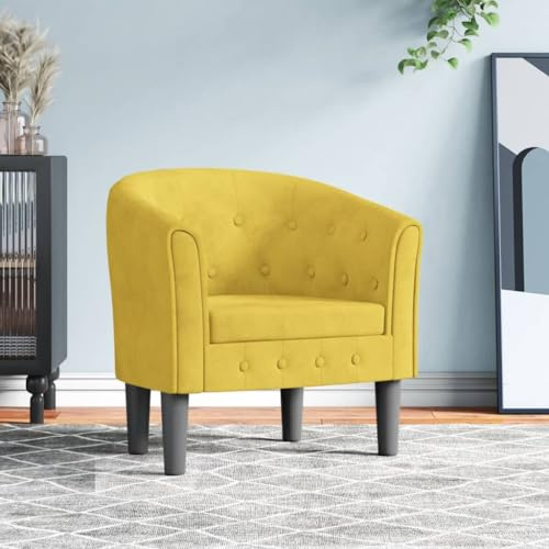 CKioict Sillón para videojuegos, salón, cóctel, club, amarillo, terciopelo, adecuado para oficina, dormitorio, estudio