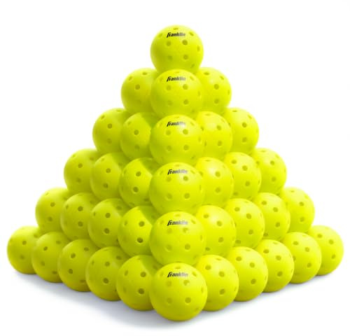 Franklin Sports X-40 Outdoor Pickleballs - USA Pickleball (USAPA) Official Pickleball Balls - Regulation Size Outdoor Court Pickleballs - Official Pickleball of US Open - Optic Yellow - 50 Pack