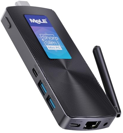 MeLE PCG02 Fanless Mini PC Stick,N100 8GB RAM 256GB,Auto Power On PXE,Windows 11 Pro Piccolo Mini Desktop Computer,All-in-One USB-C su Industria IoT,Business Office,Digital Signage,4K HDMI Support