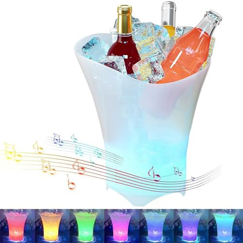 Tefexer Secchiello del ghiaccio del LED con l'altoparlante di Bluetooth 5L grande capacità del secchio del ghiaccio del vino contenitori per le bevande per il