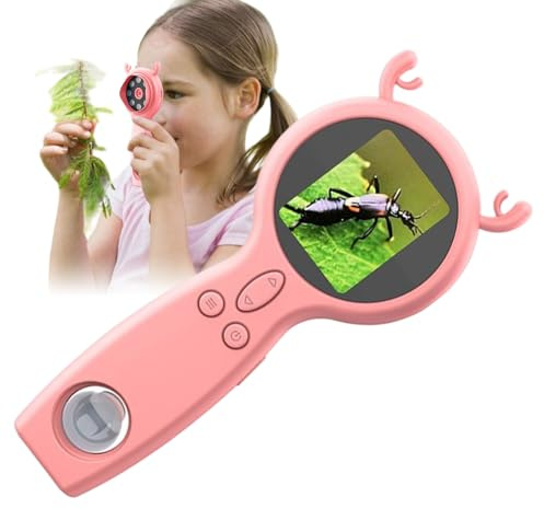 Microscope portable, microscope à portée de main,Licaltificateur numérique portable 50x | Verre d'agrandissement multifonctionnel à deux lentilles, prend en charge la prise de photos et de vidéos pour